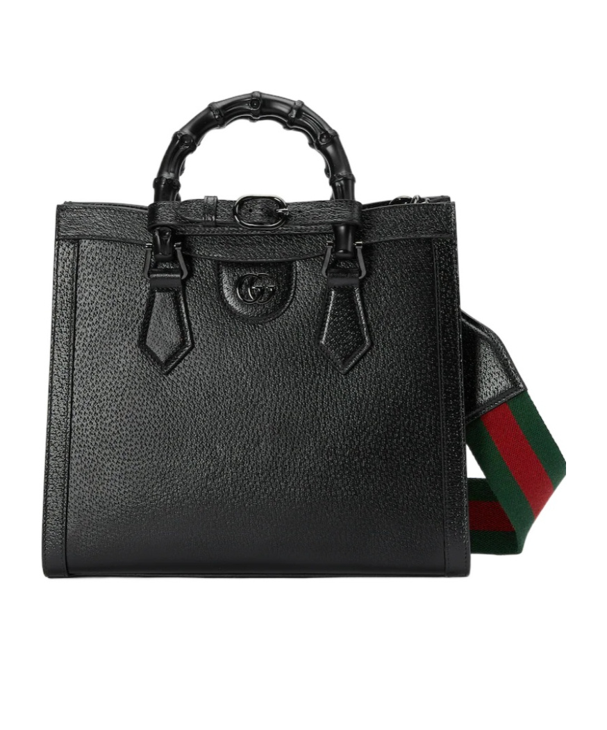 Gucci Diana Small Leather Tote Bag In Black