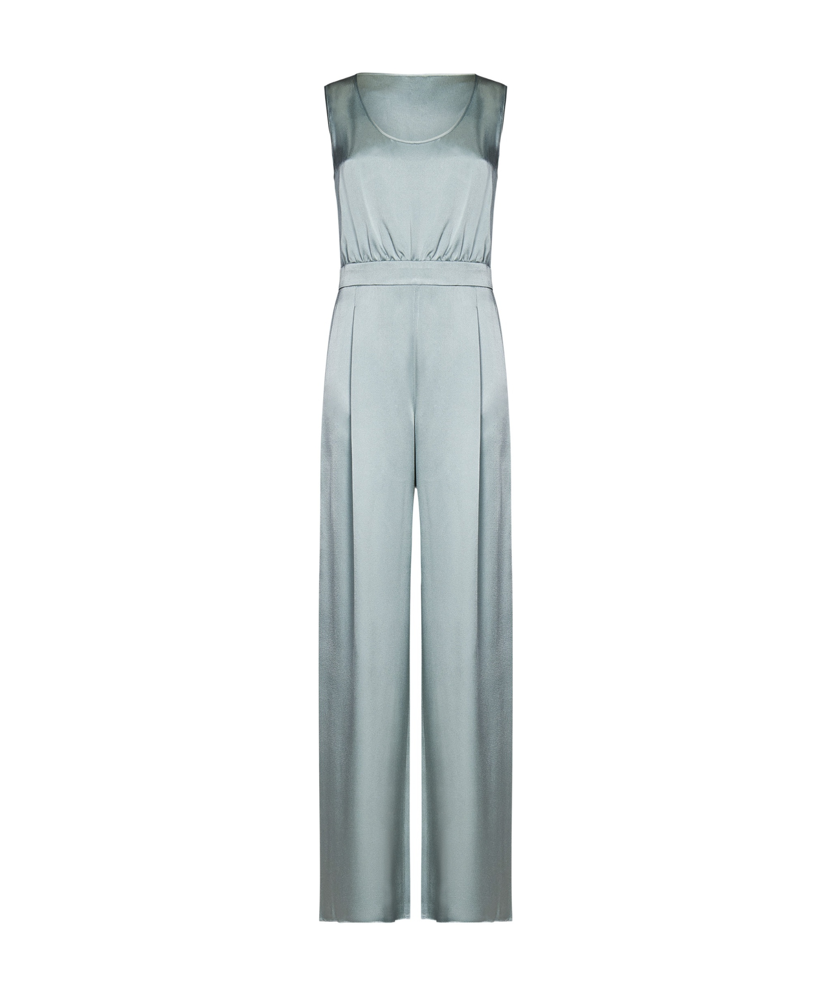 Max Mara Envers Satin Jumpsuit In Gray