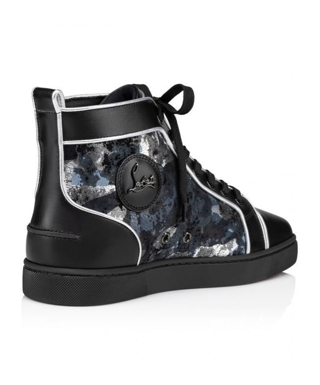 Christian Louboutin Graphic-print Leather Boots In Black