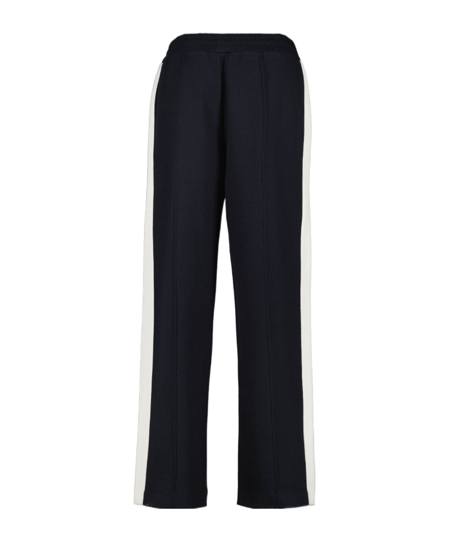 Moncler Mid-rise Striped Wide-leg Track Pants In Blue