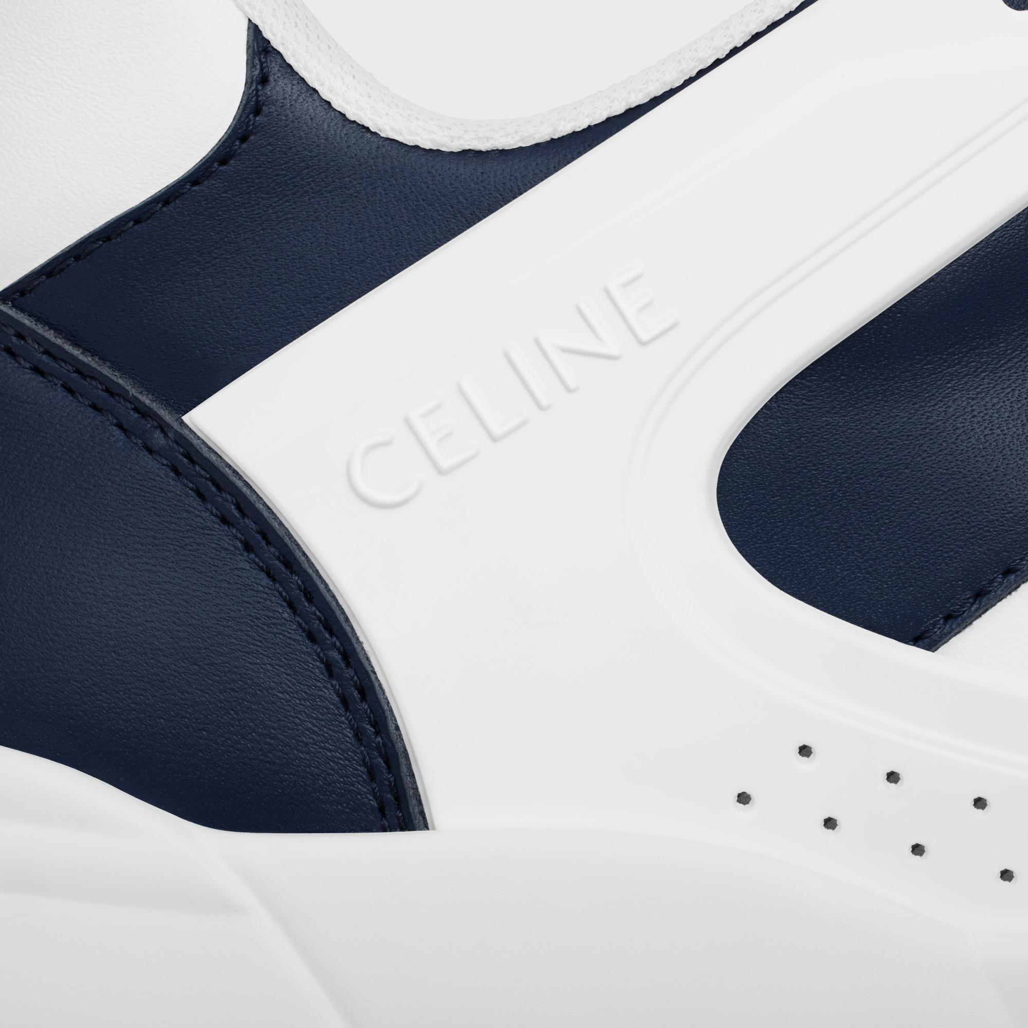 Celine Ct-07 Trainer Low-cut Calfskin Lacing Trainers In White
