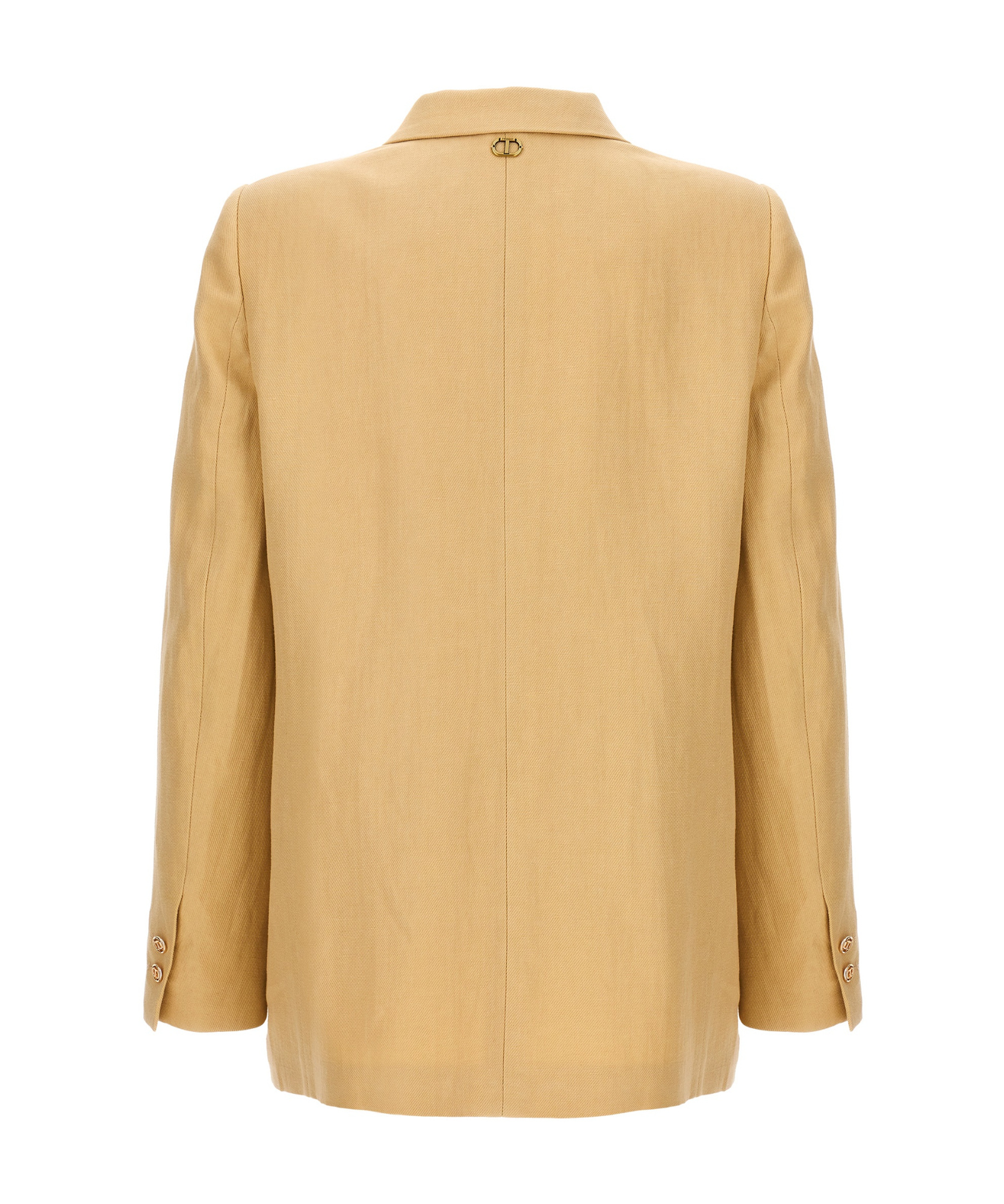 Shop Twinset Long Sleeved Lapel Suit Jacket In Nude