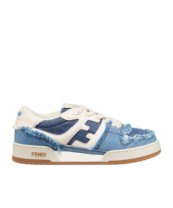 Shop Fendi Blue Denim Low-tops