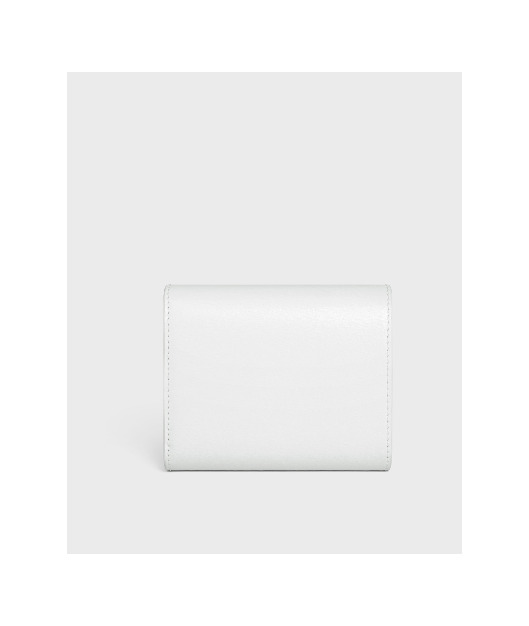 Celine Small Wallet Triomphe In Shiny Calfskin In White