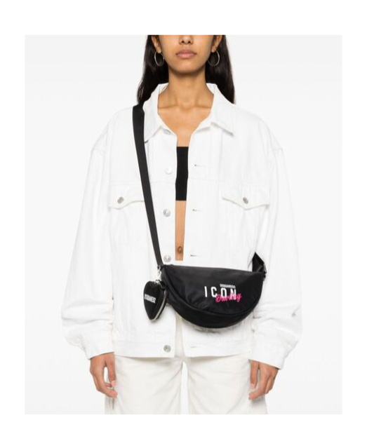 DSQUARED2 LOGO-PRINT GABARDINE-WEAVE BAG
