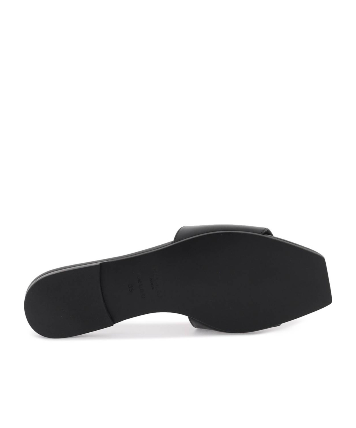 Balmain Dafne Logo-plaque Leather Slides In Black