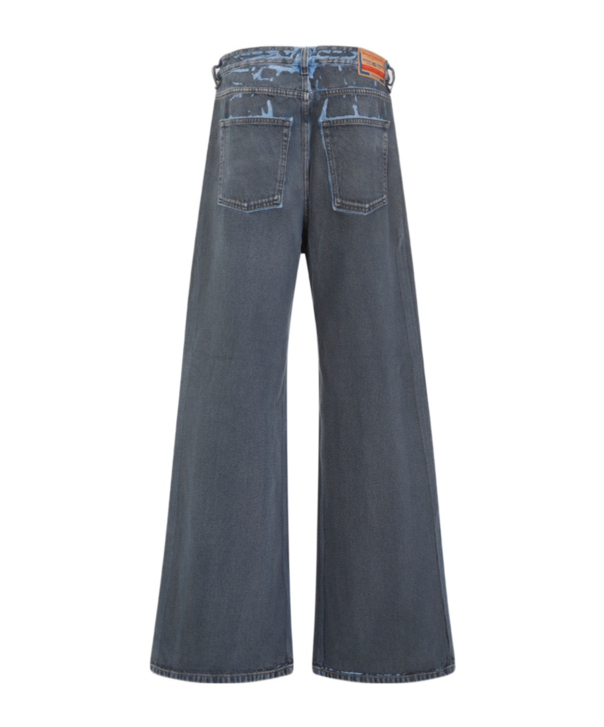 Diesel 1996 D-sire-s1 Low-rise Distressed Wide-leg Jeans In Black
