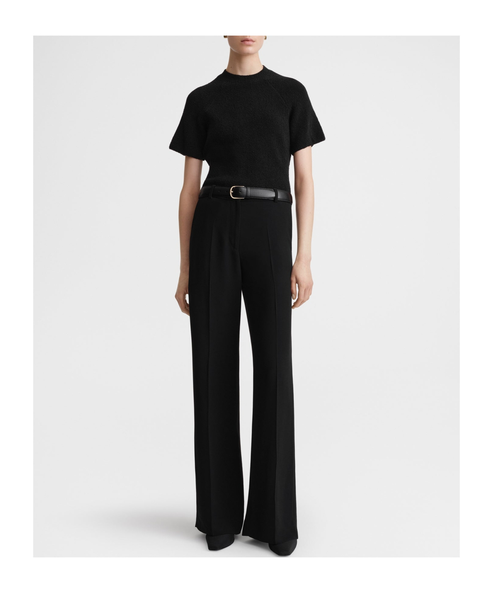 Totême Pressed-crease Straight Trousers In Black