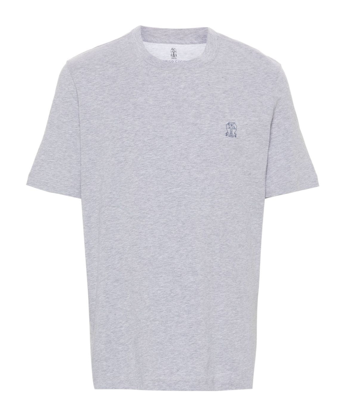 Brunello Cucinelli Logo Printed Crewneck T-shirt In White