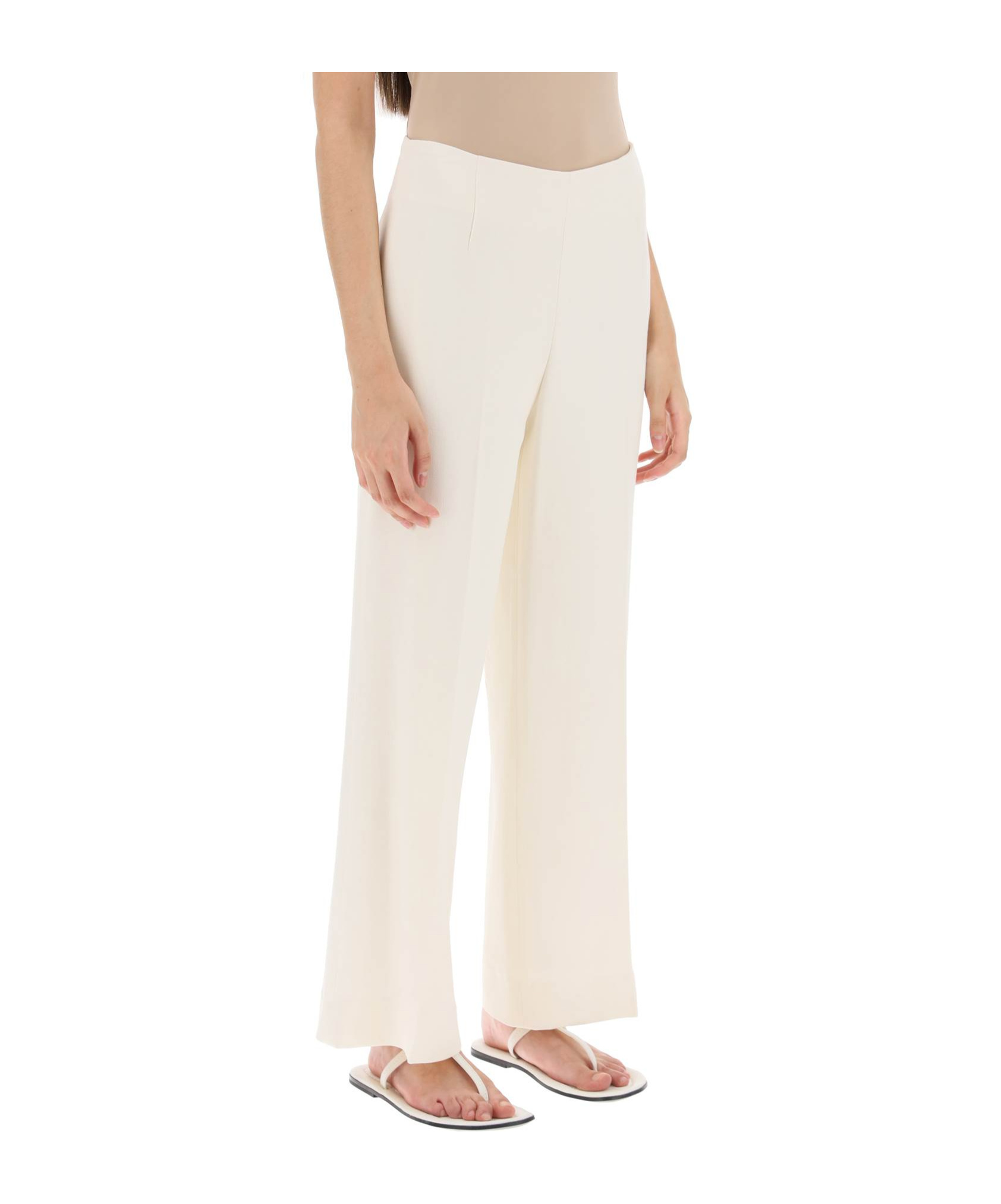 Totême Straight-leg Cropped Trousers In White