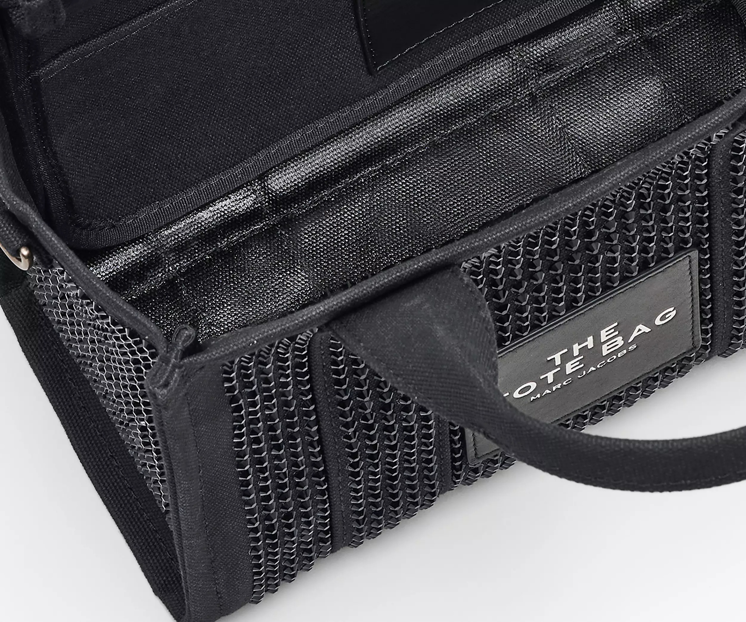 Marc Jacobs The Small Tote In Canvas With Applied Crystals In Black