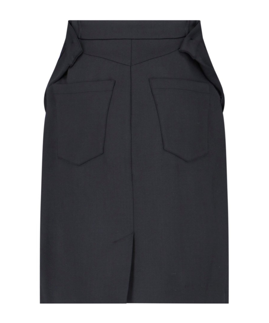 Coperni Stretch Polyester Blend Skirt With Back Vent In Black