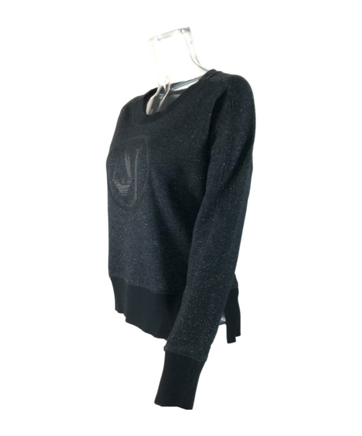 Armani Jeans Round-neck Long-sleeved Sweater In Black