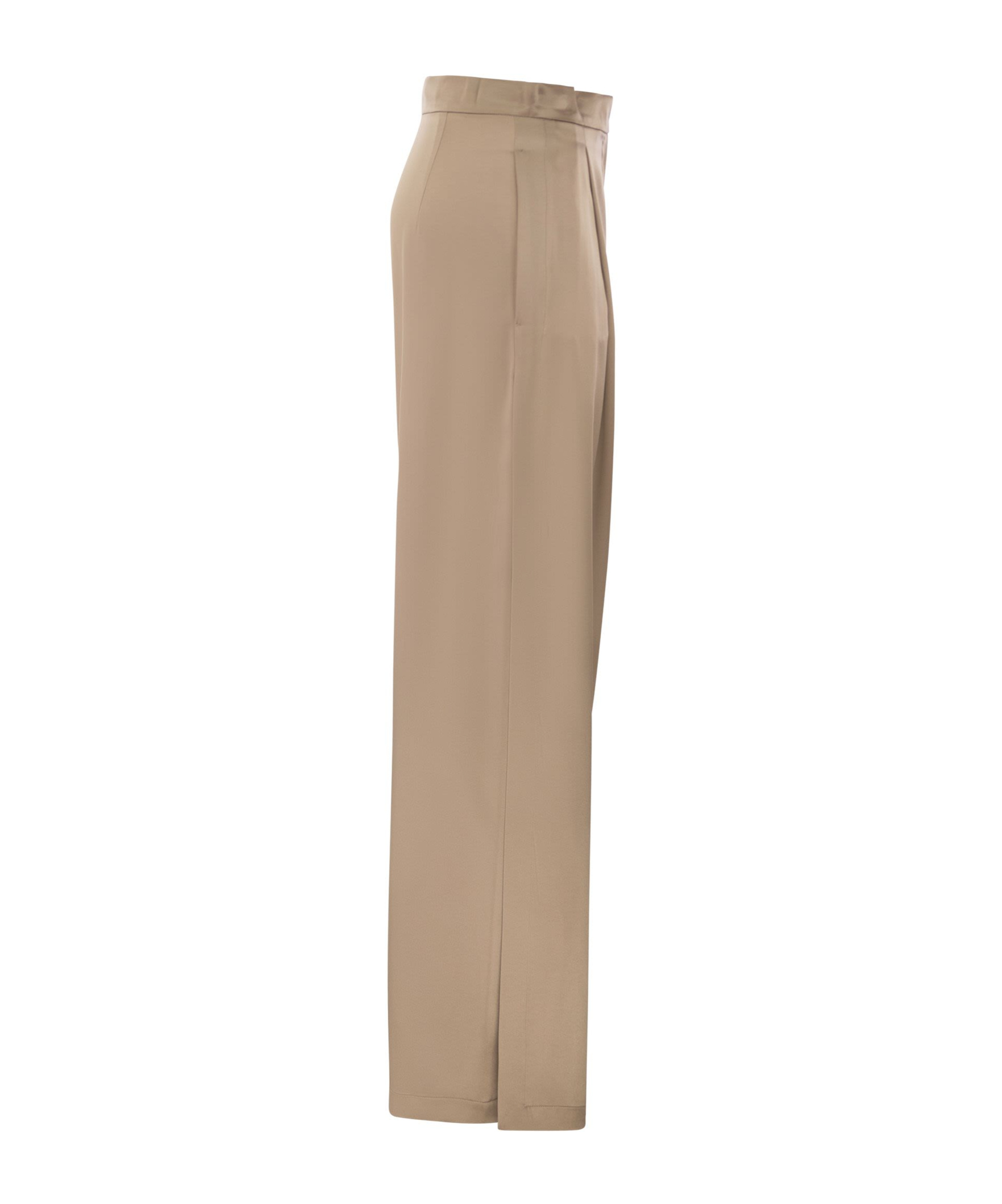 Max Mara Fiesta Silk Flared Trousers In Nude