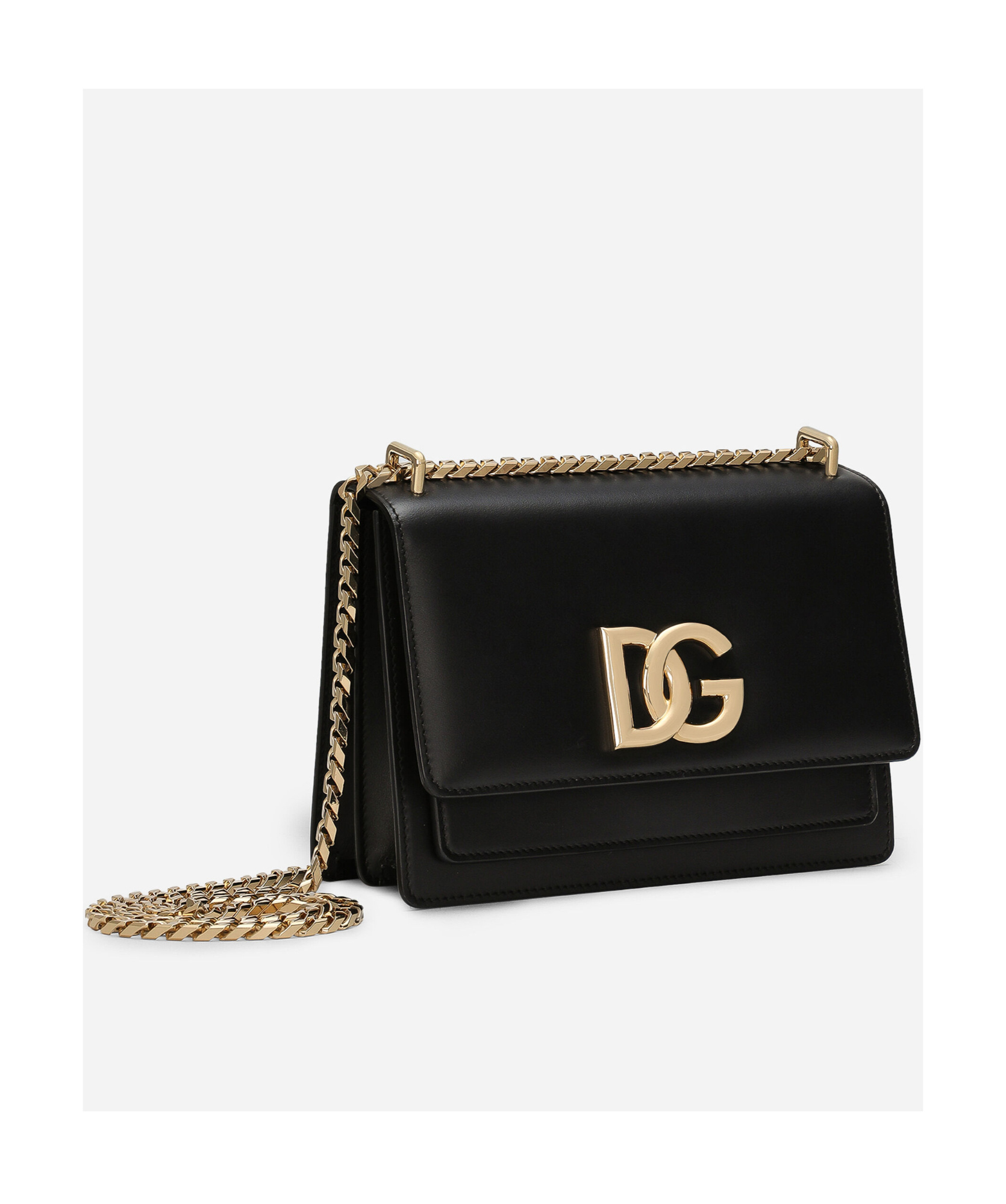 Dolce & Gabbana Logo-plaque Leather Crossbody Bag In Black
