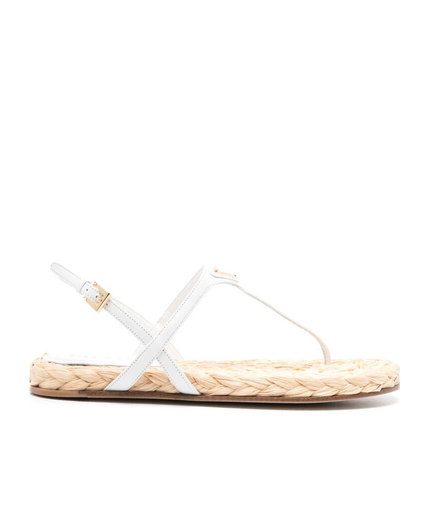 Prada White Leather Sandals In White
