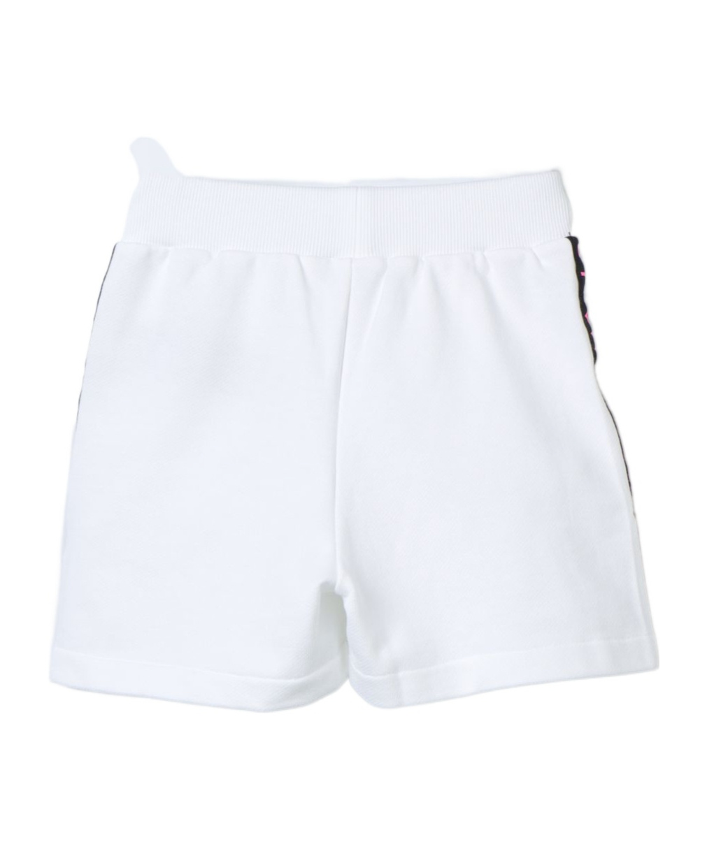 Balmain Logo-print Cotton Shorts In White