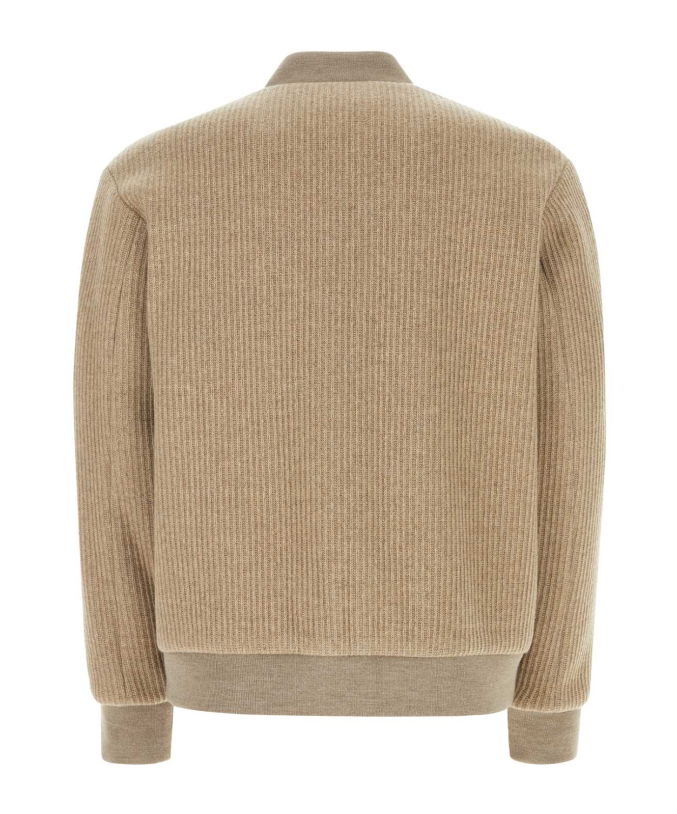 Apc Knitted Bomber Jacket In Nude