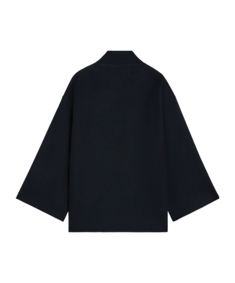 Celine Long-sleeved Lapel Coat In Black