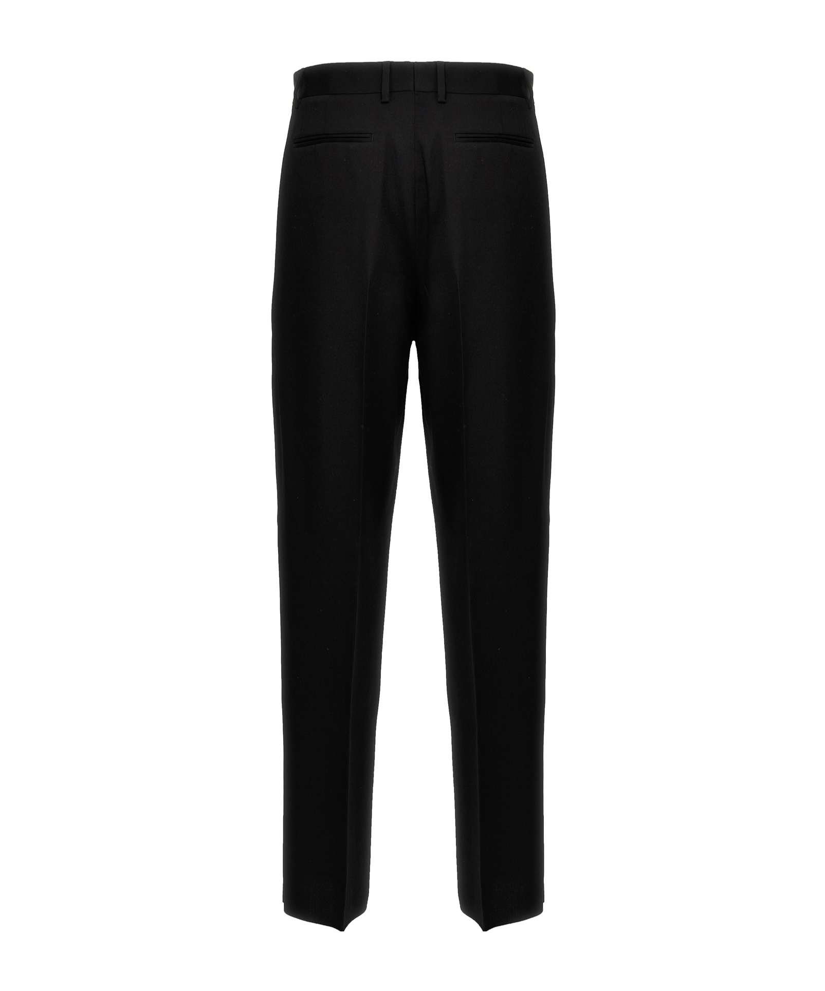 Versace Virgin-wool Wide-leg Trousers In Black