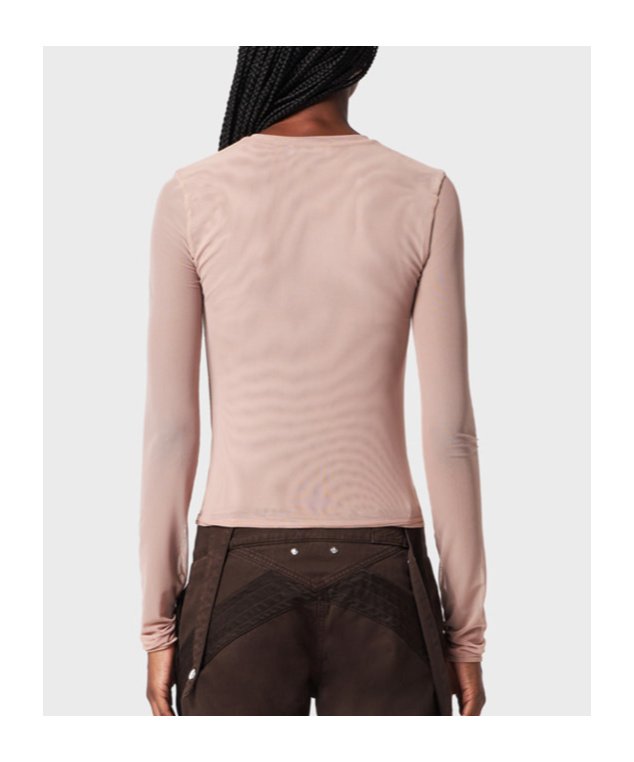 Shop Blumarine Crystal-butterfly Tulle T-shirt In Nude
