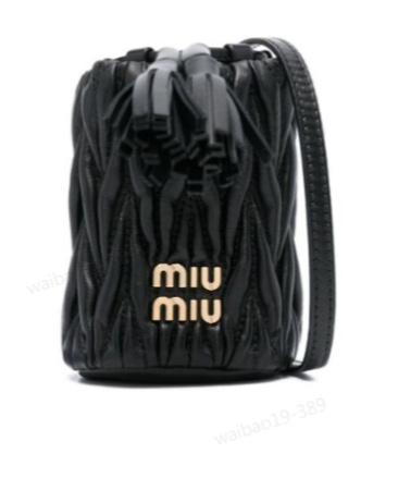 Miu Miu Mini Matelasse Quilted Shoulder Bag In Black