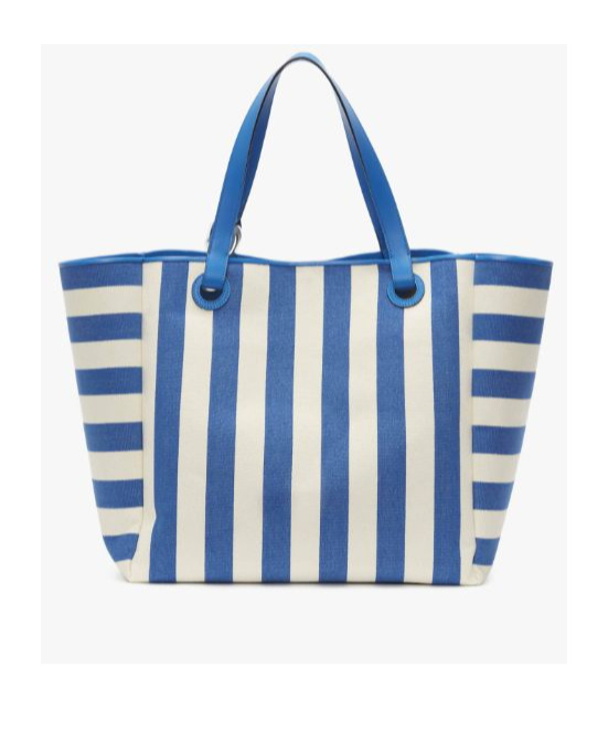 Jw Anderson The X-large Jwa Corner Stripe Canvas Tote In Blue