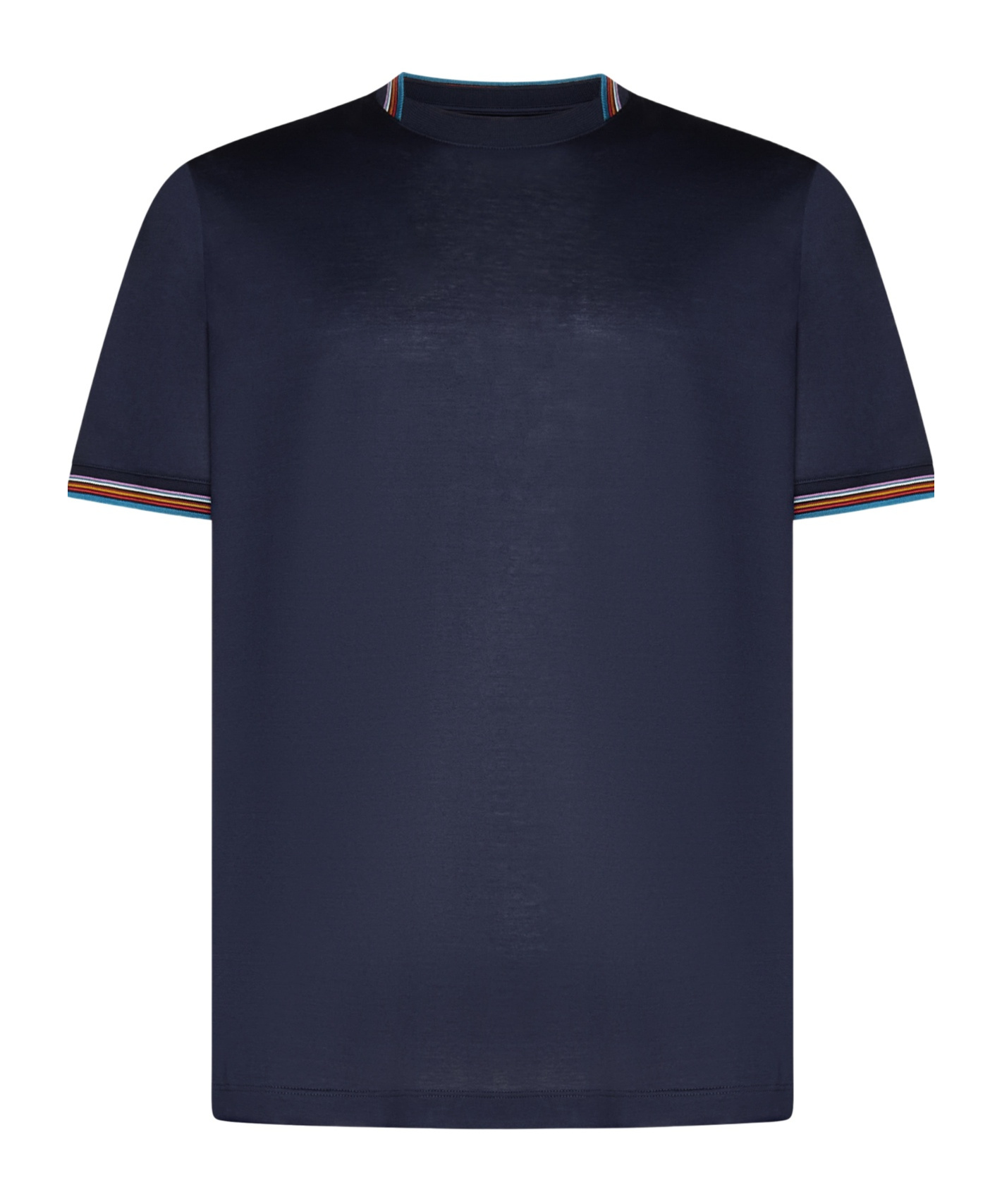 Paul Smith Signature Stripe Trim T-shirt In Blue