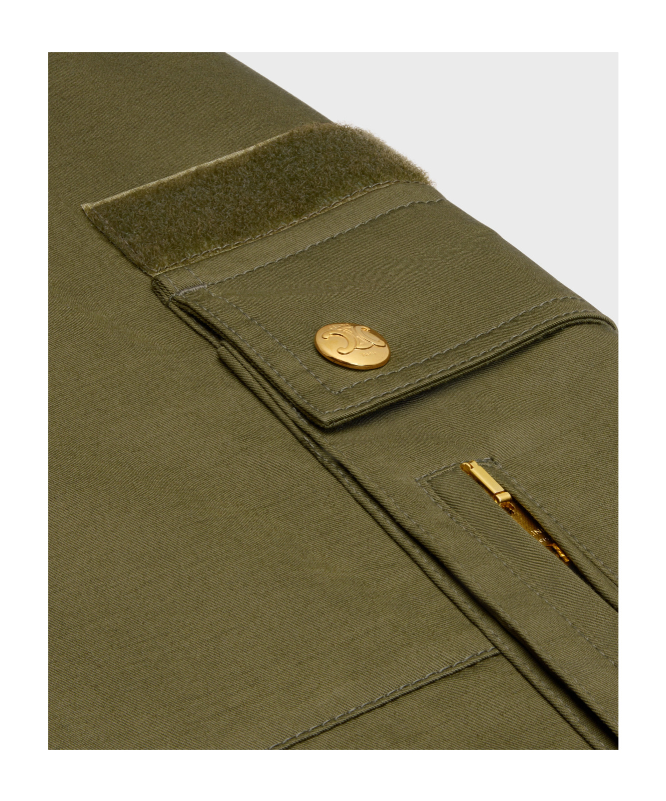 Celine Low-waisted Overalls And Casual Pants In Green