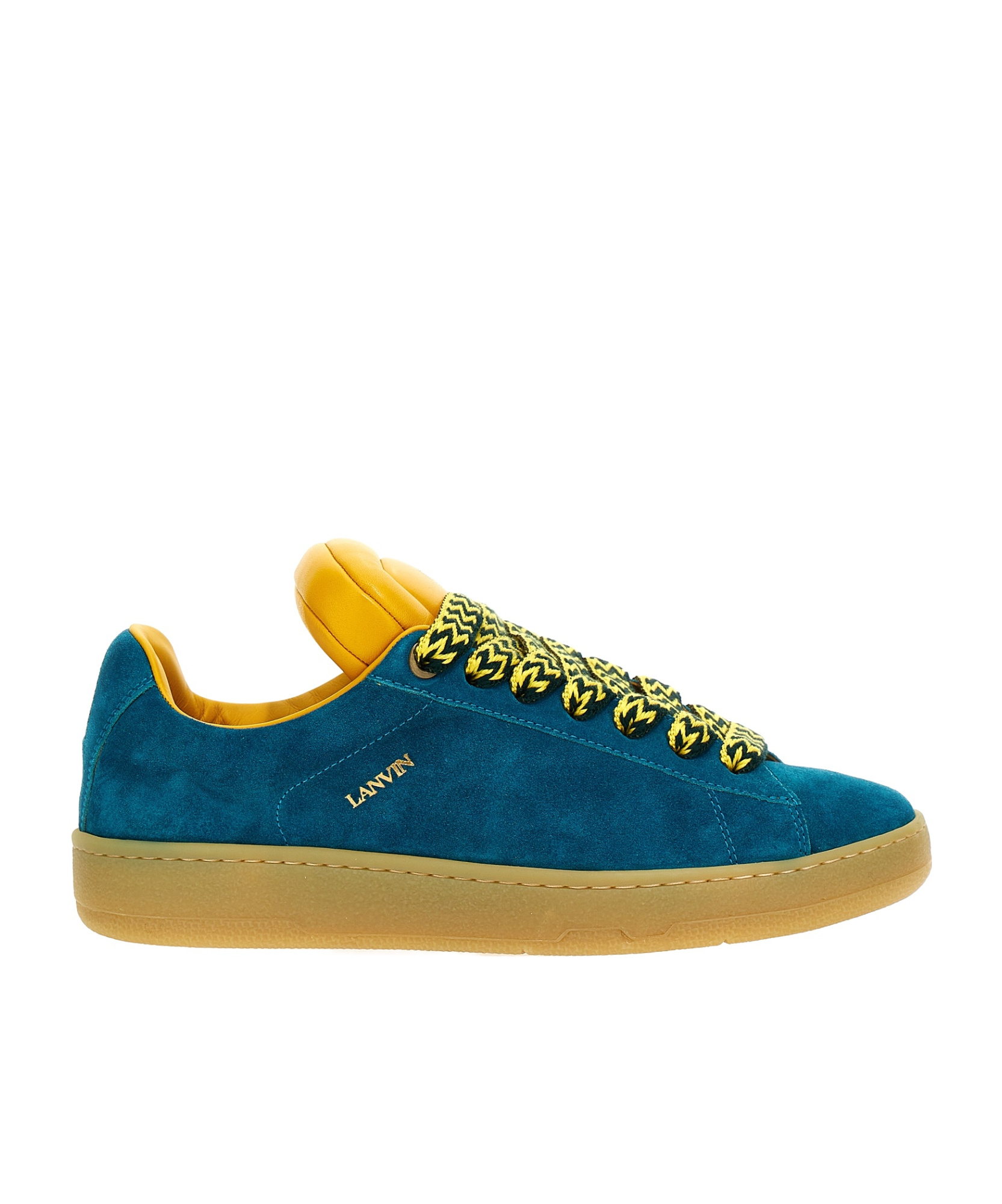 Shop Lanvin X Future Hyper Curb Suede Sneakers In Green