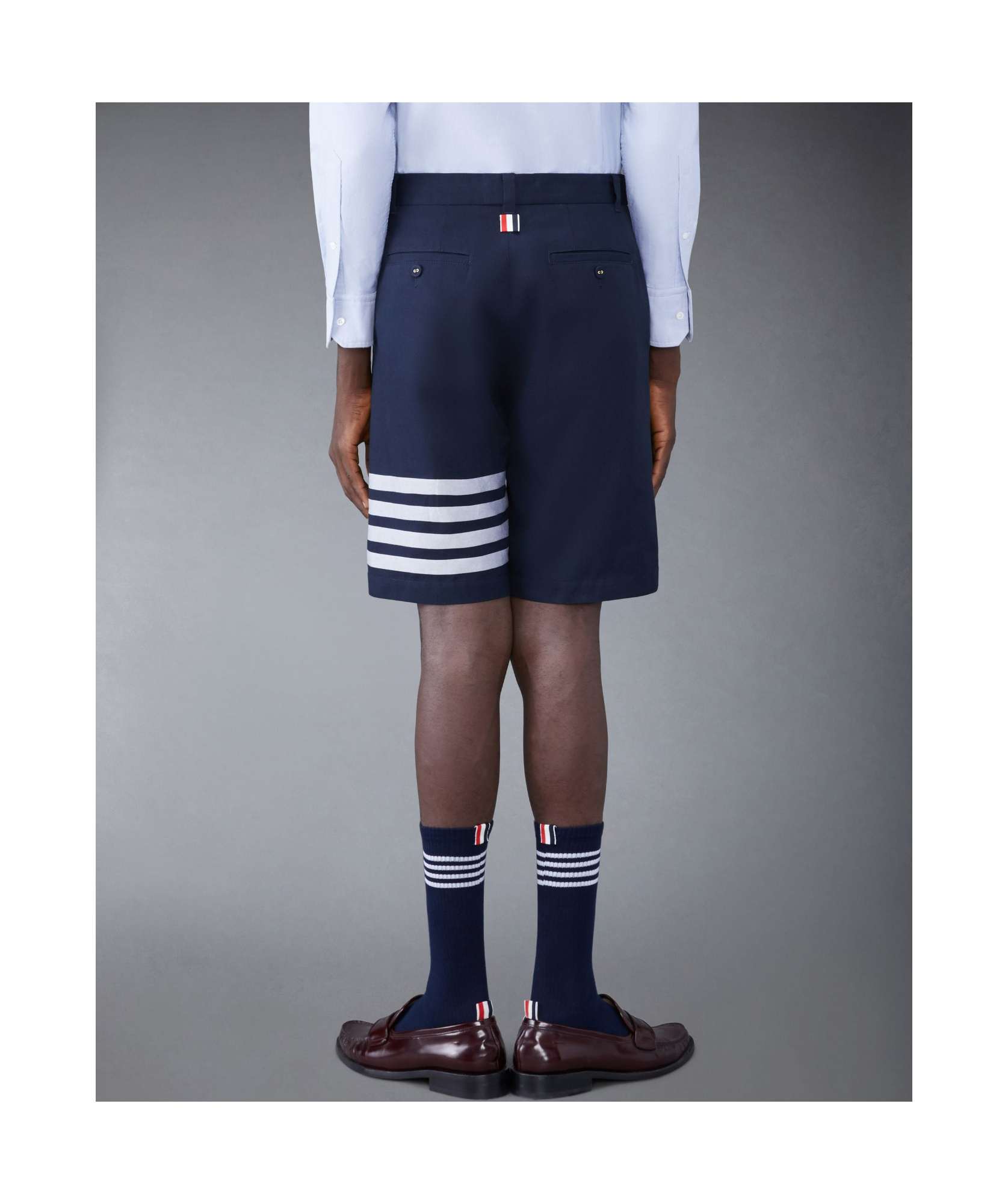 Thom Browne 4 Bar-stripe Cotton Shorts In Black