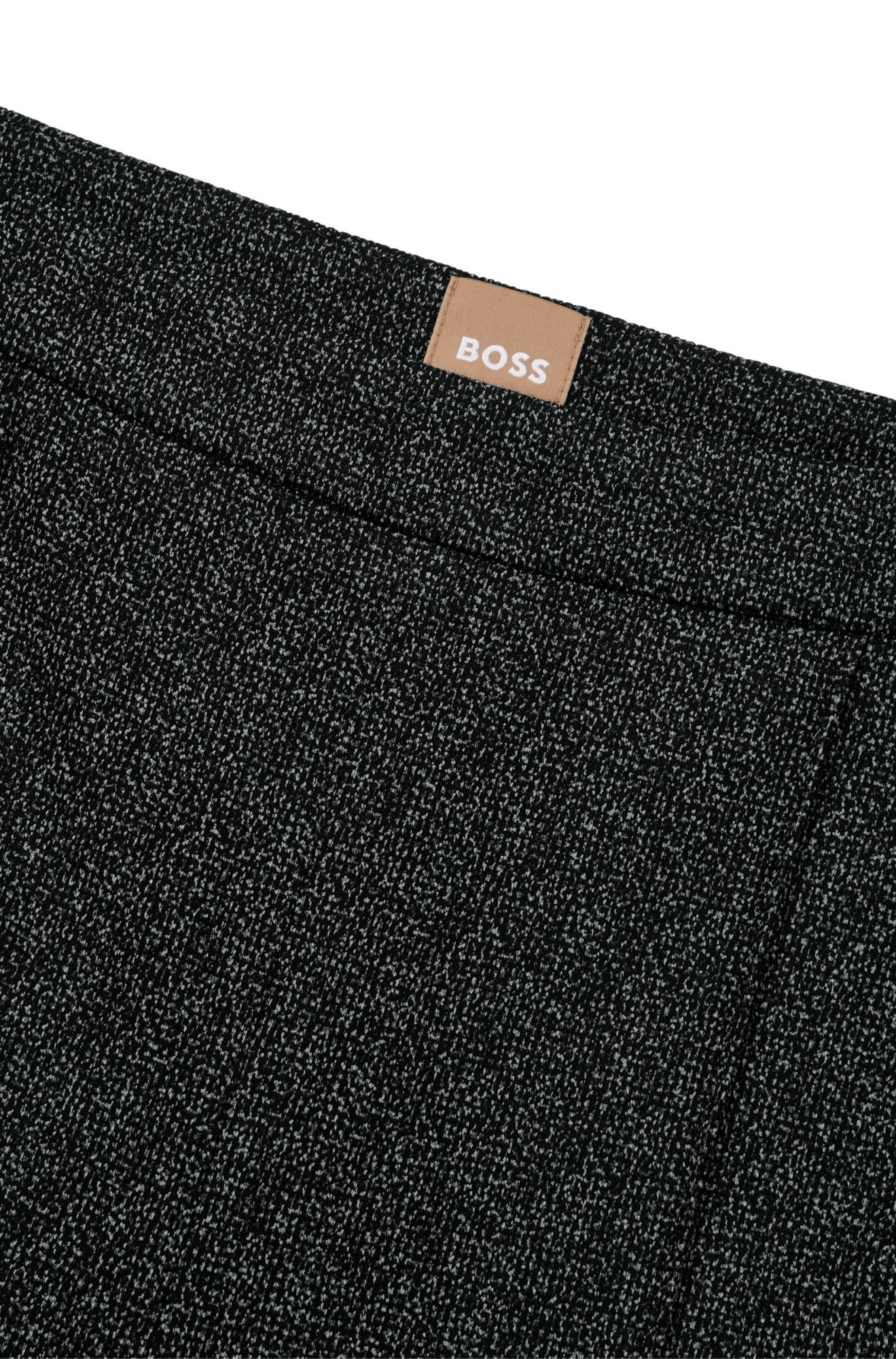 Hugo Boss Elastic Plain Knitted Casual Trousers In Black