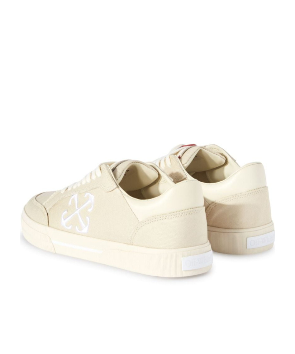 Off-white Vulcanized Contrasting-tag Canvas Sneakers In White