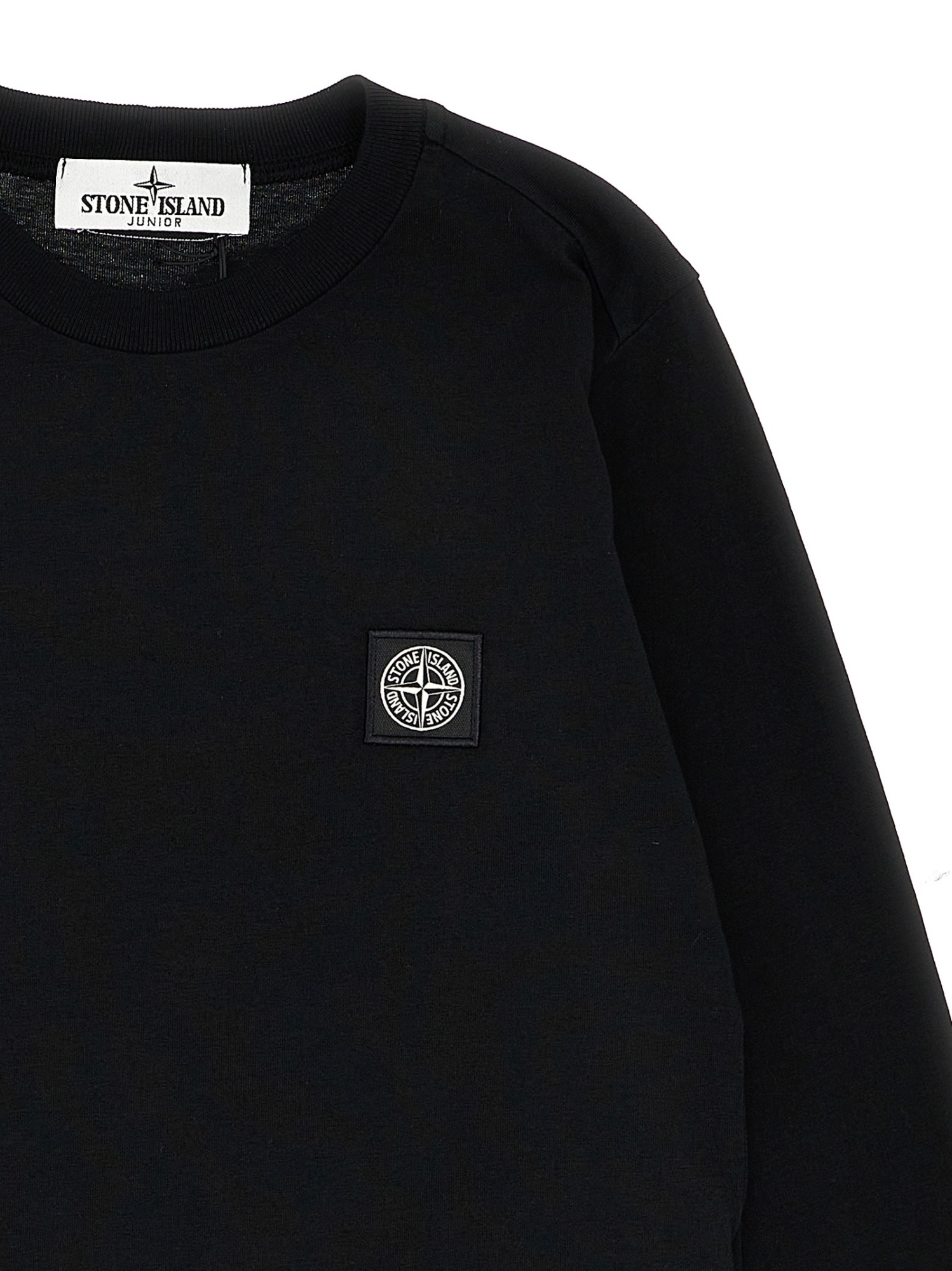 Stone Island T-shirt With Round Neck And Long Sleeves In Black