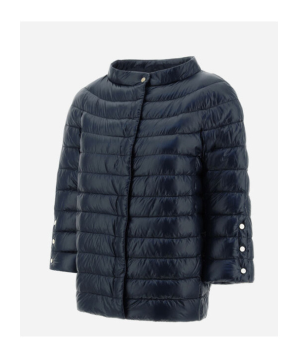 Herno Mock-neck Quilted Jacket In Black