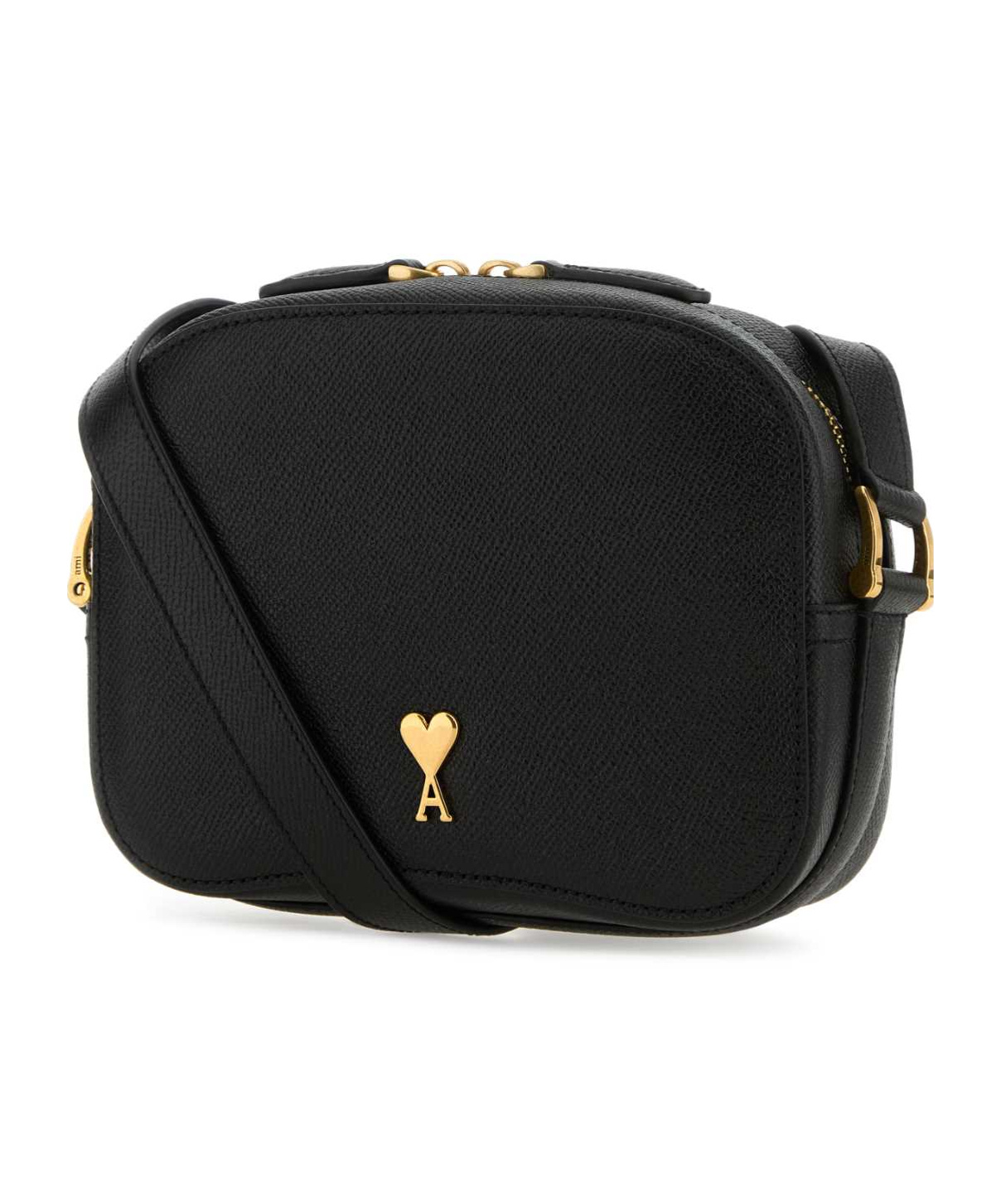 Ami Alexandre Mattiussi Black Leather Paris Paris Crossbody Bag In Black