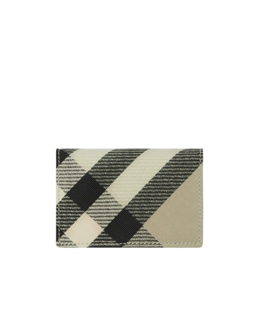 Burberry Check-pattern Cardholder In Nude