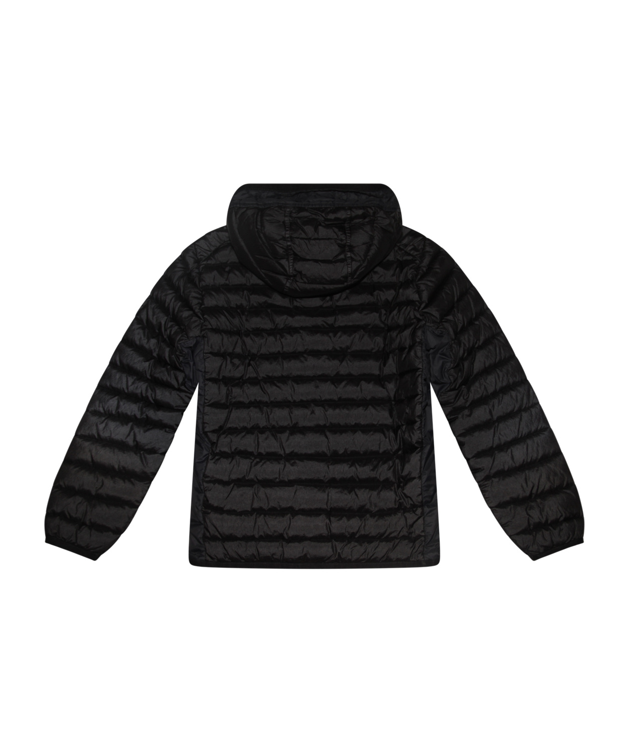 Stone Island Compass Hooded Puffer Jacket In Black