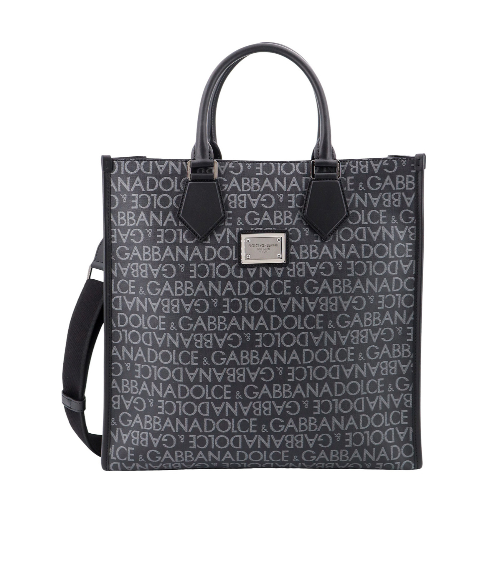 Dolce & Gabbana Shopping Logo-print Tote Bag In Black