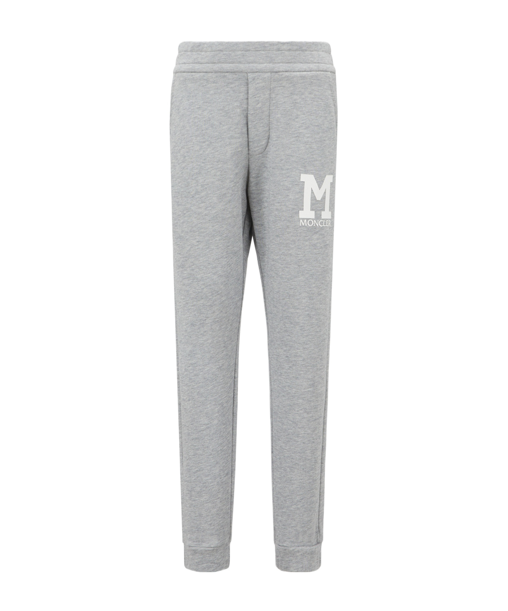 Moncler Logo-print Cotton Track Pants In Gray