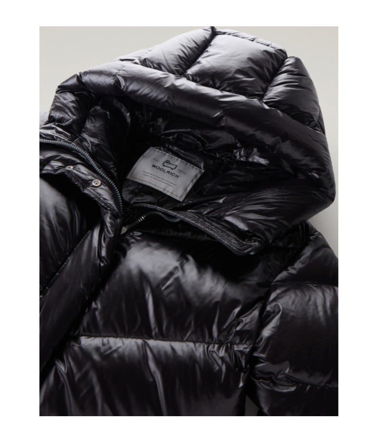 Shop Woolrich Padded Hooded Coat In Black