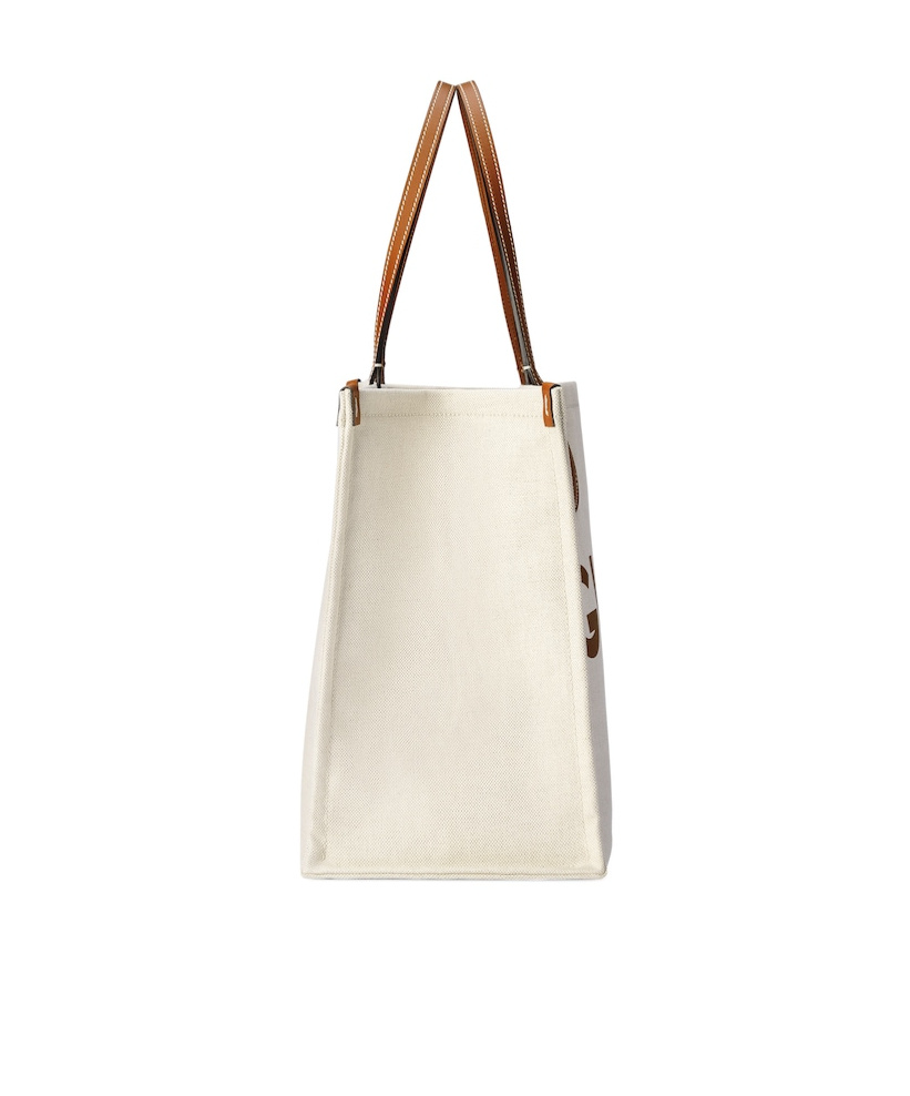 Gucci Shopper Aus Canvas Mit Logo-print In White