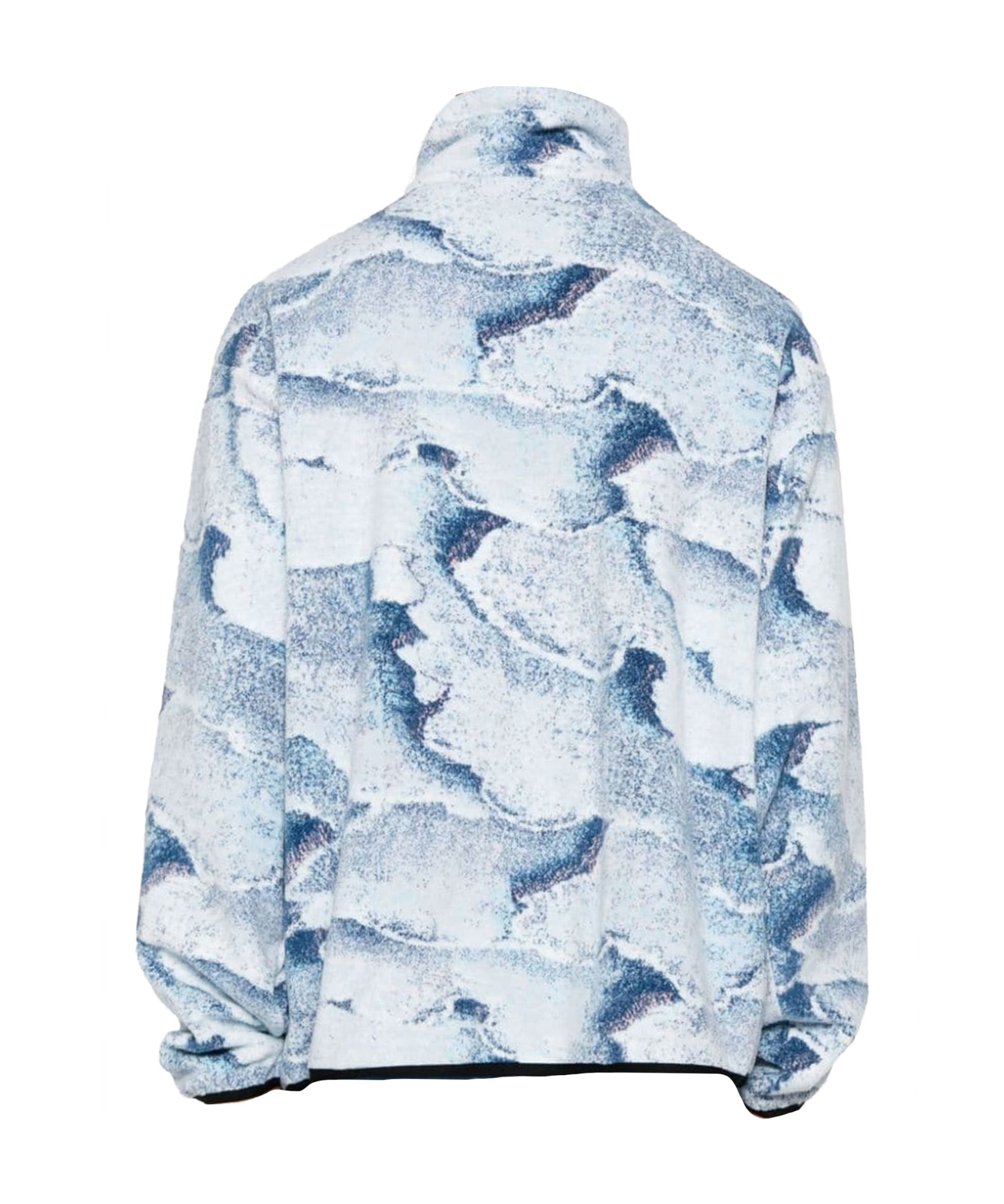 Bonsai Terry Cloth Oversize Zip Jacket With Abstract Pattern In Blue