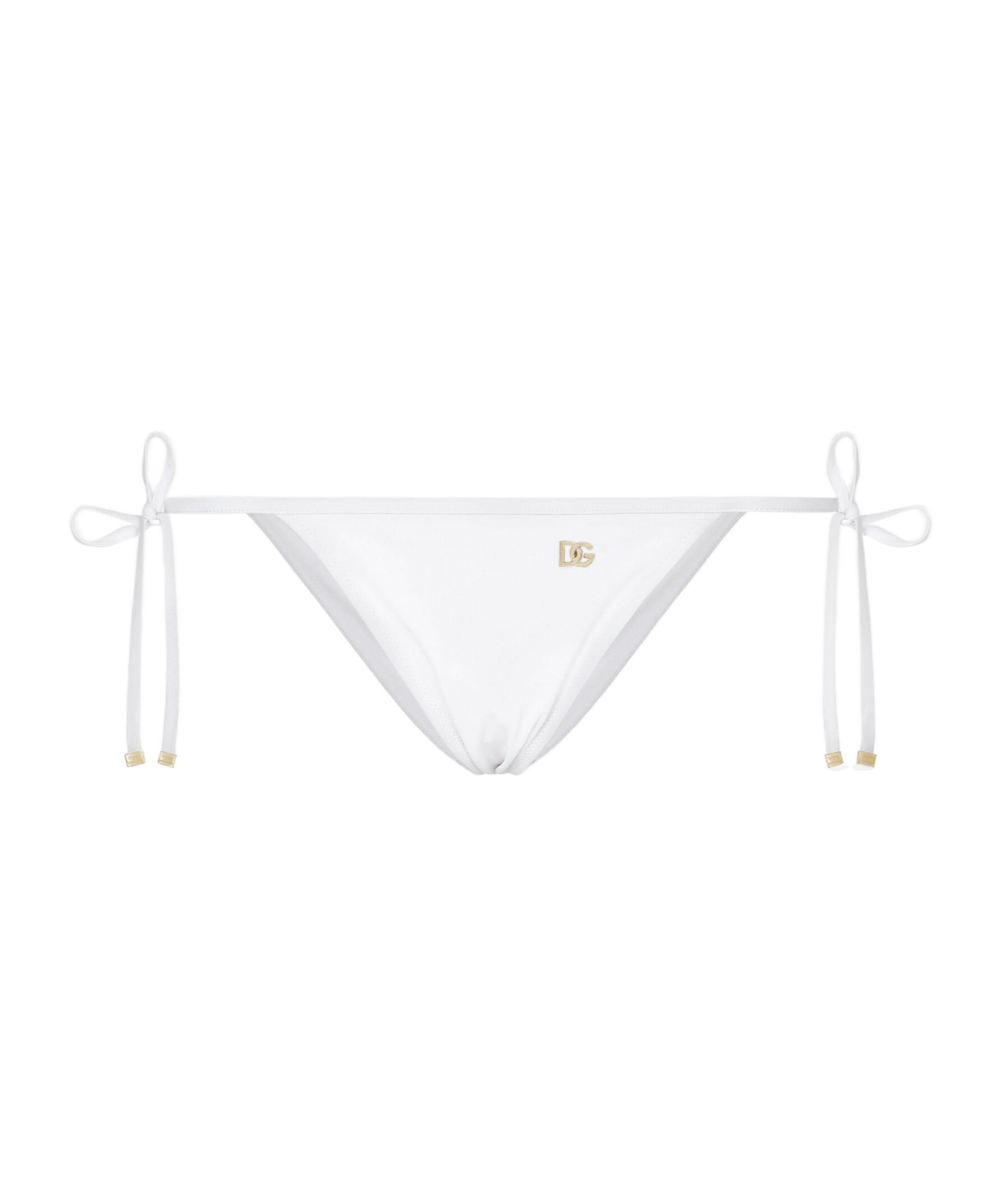Dolce & Gabbana Logo-plaque Side-tie Bikini Bottom In White