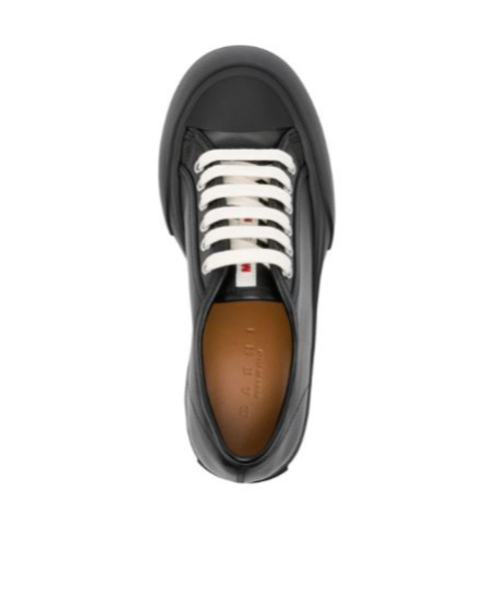 Marni 70mm Leather Platform Sneakers In Black