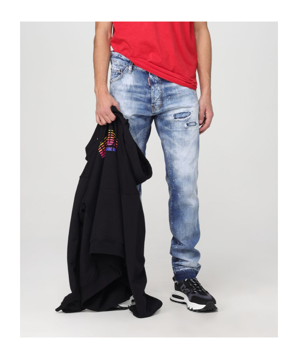 Dsquared2 Light Everglades Patch-detail Jeans In Blue