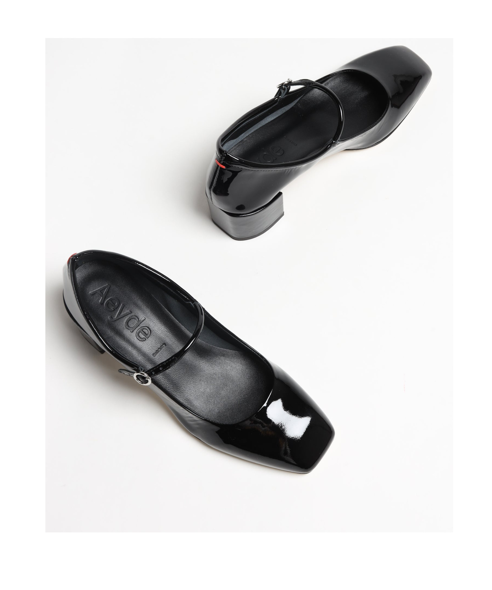 Aeyde Square Toe Leather Block Heel Pumps In Black