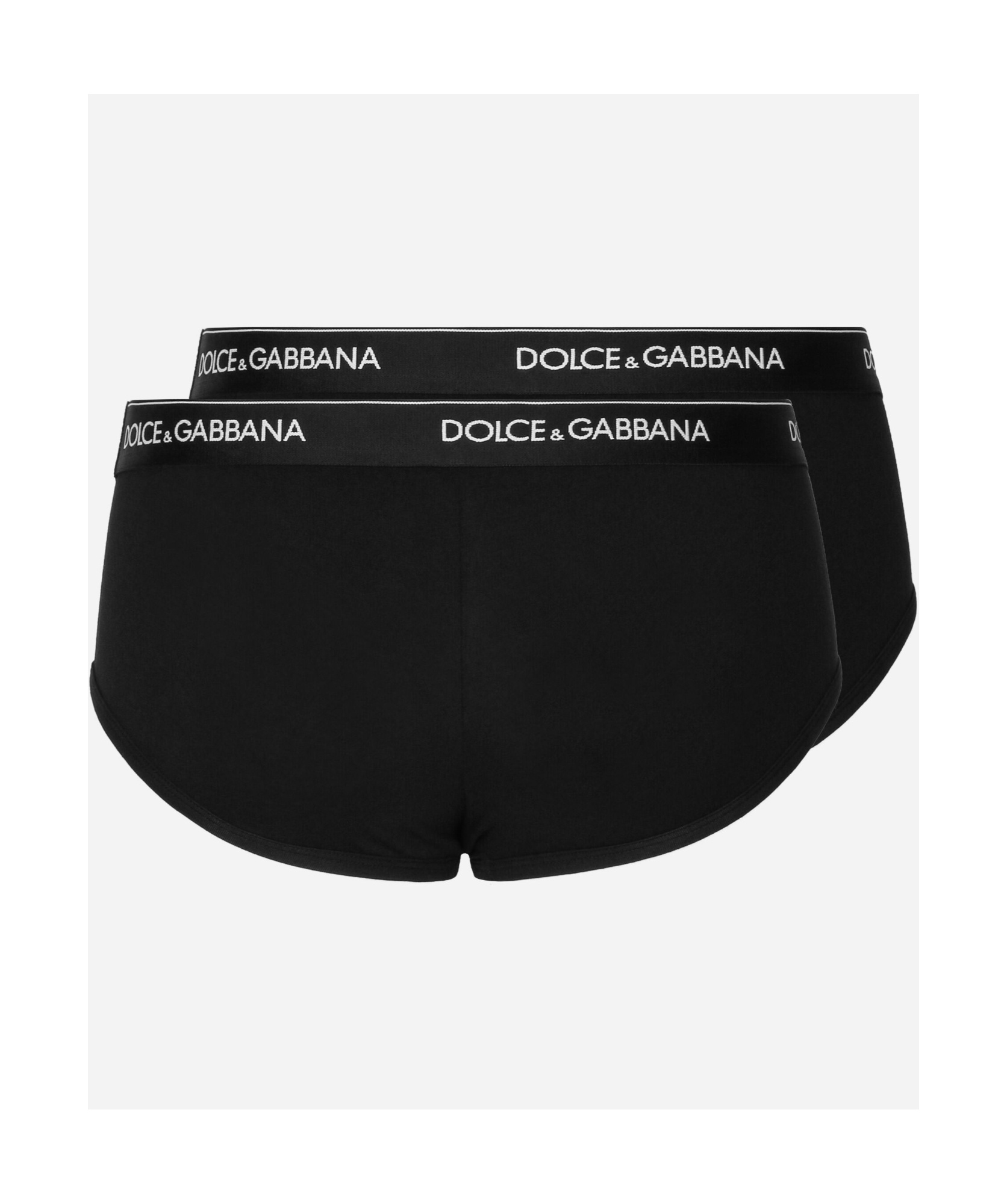 Dolce & Gabbana Pack Containing Two Brando Briefs Of The Same Color In Black