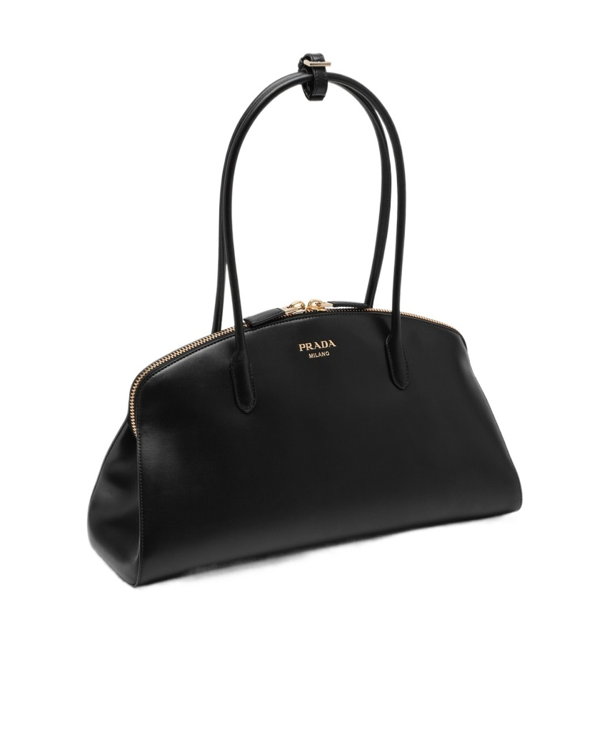 Prada Zipper Shoulder Bag In Black