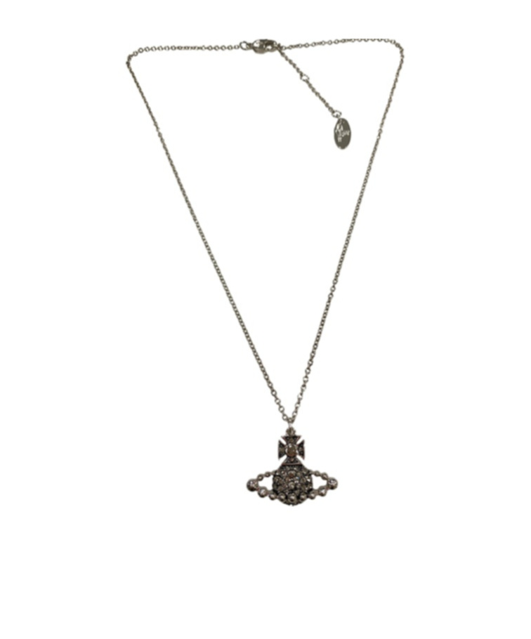 Vivienne Westwood Logo Design Necklace In Gray